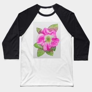 Pink wild rose watercolour painting Baseball T-Shirt